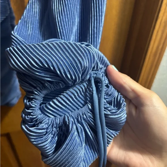 Blue One-Shoulder Dress - Picture 3 of 7